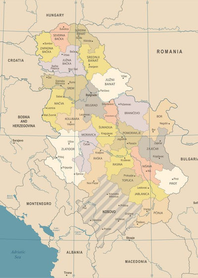 Mape Srbija raznobojna Default Title
