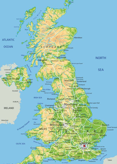 Mape Ujedinjeno Kraljevstvo reljef Default Title