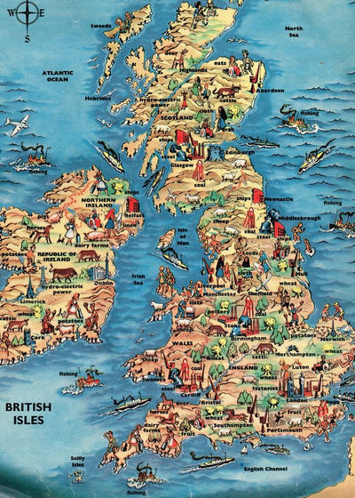 Mape Ujedinjeno Kraljevstvo sarena Default Title
