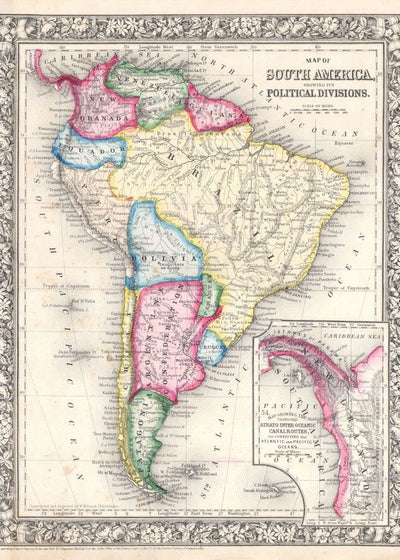 Mape Juzna Amerika i granice Default Title