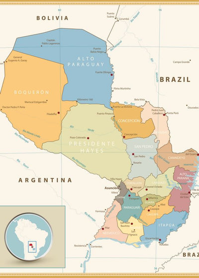 Mape Paragvaj regioni Default Title