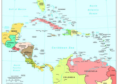 Mape Karibi politicka Default Title