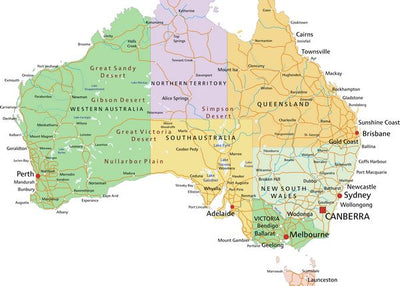 Mape Australija politicka Default Title