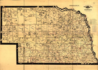 Mape Nebraska ilustracija Default Title
