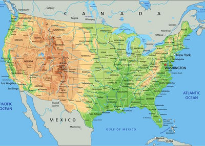 Mape USA politicko geografska Default Title