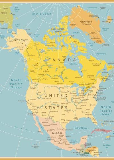Mape severne Amerike zuta Default Title