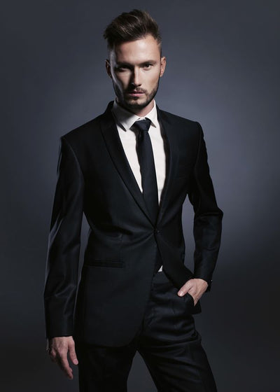 Muska moda crna kravata bela kosulja Default Title