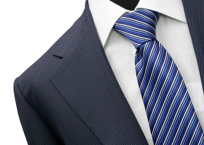 Muska moda plava prugasta kravata Default Title