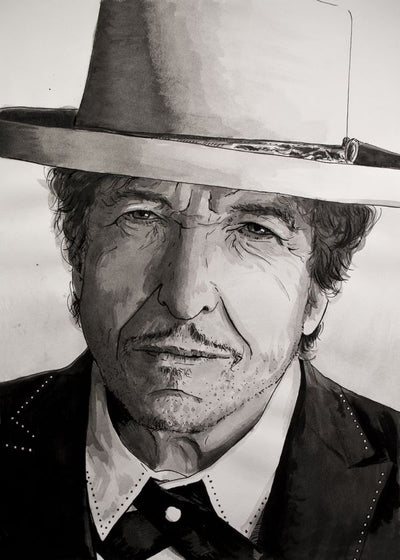 Bob Dylan crtez crno beli Default Title
