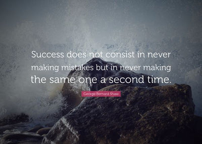 Success does not consist in never making mistakes Default Title