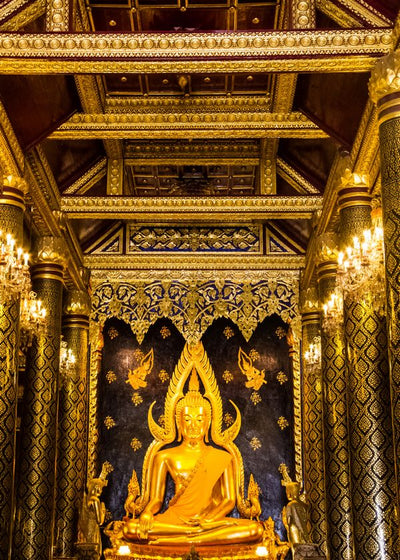 Budizam zlatna statua u hramu Default Title