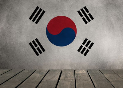 Zastava Juzne Koreje i drvena podloga Default Title