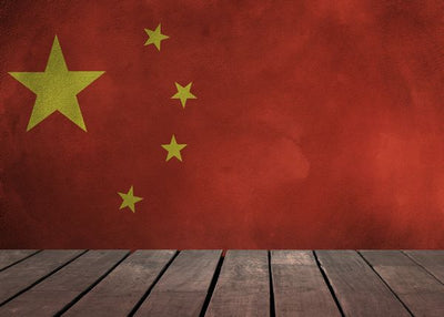 Zastava Kine i drvena podloga Default Title