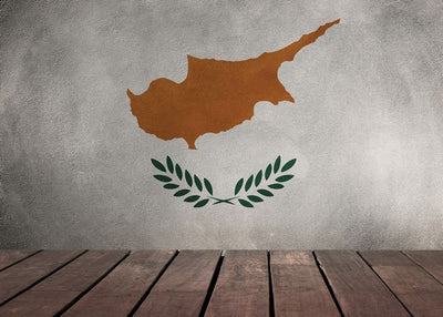 Zastava Kipra i drvena podloga Default Title