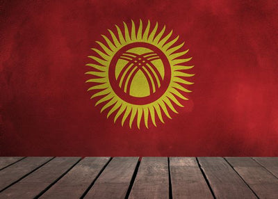 Zastava Kyrgyzstana i drvena podloga Default Title