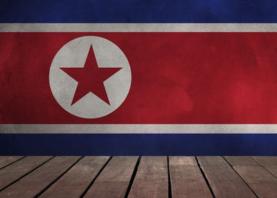 Zastava Severne Koreje i drvena podloga Default Title