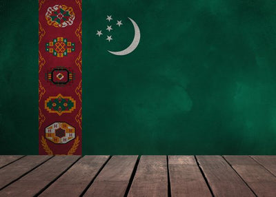 Zastava Turkmenistana i drvena podloga Default Title