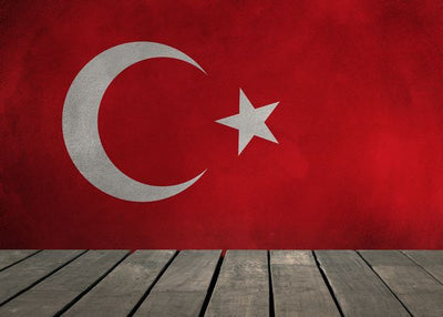 Zastava Turske i drvena podloga Default Title