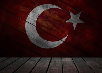 Zastava Turske rebrarasta i drvena podloga Default Title