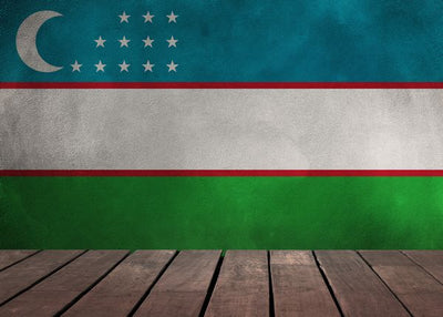 Zastava Uzbekistana i drvena podloga Default Title