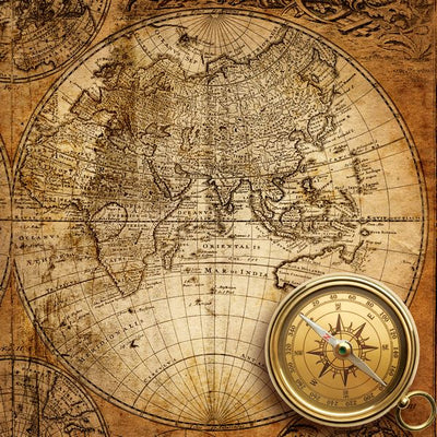 Kompas i stara mapa sveta Default Title