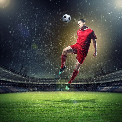 Fudbal fotografije igrac u crvenom udara glavom Default Title