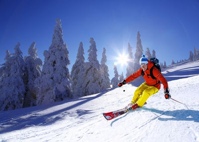 Skijanje spustanje i drvece Default Title