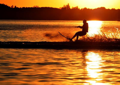 Skijanje na vodi zalazak sunca Default Title