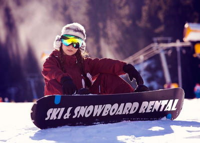 Snowboard devojka sedi Default Title