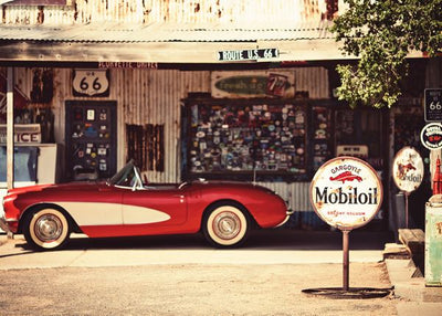 Automobili vintage art ispred prodavnice Default Title