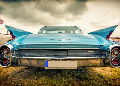 Automobili vintage art sivi oblaci i plavi Default Title